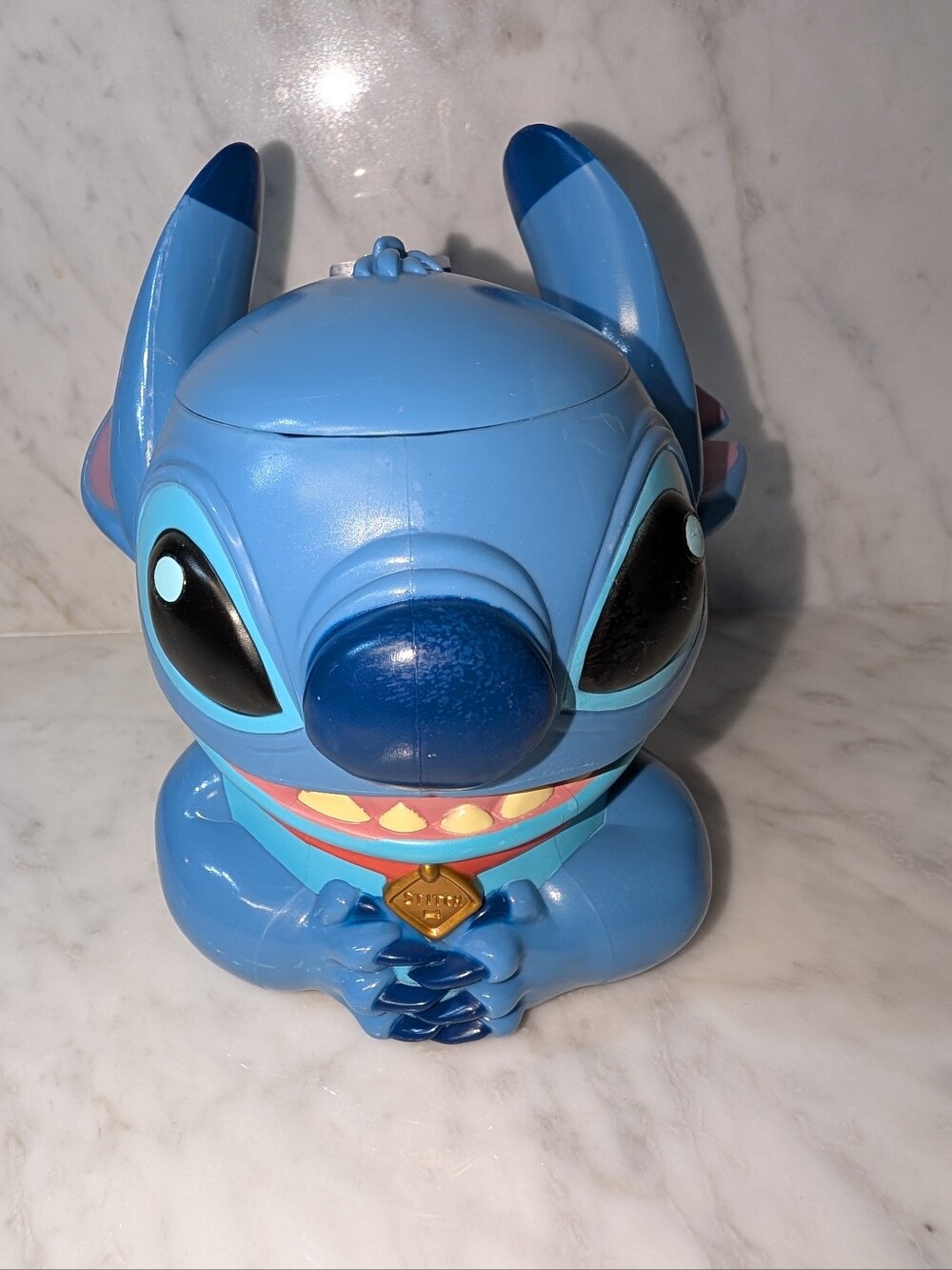 💙 Disney Stitch Blue Lidded Plastic Cup With Handle - Disney On Ice Souvenir